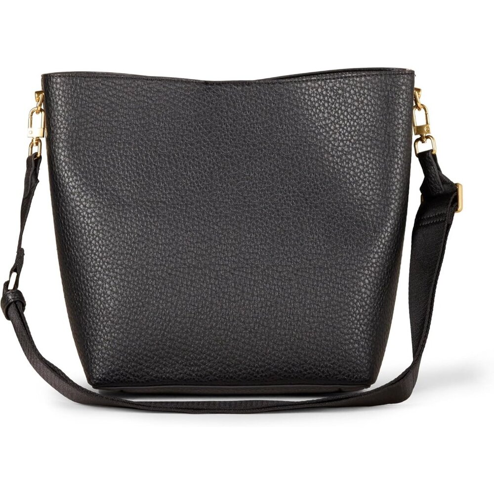 Women's Soft Leather Bucket Tote Crossbody Strap Minimalist Design Bag